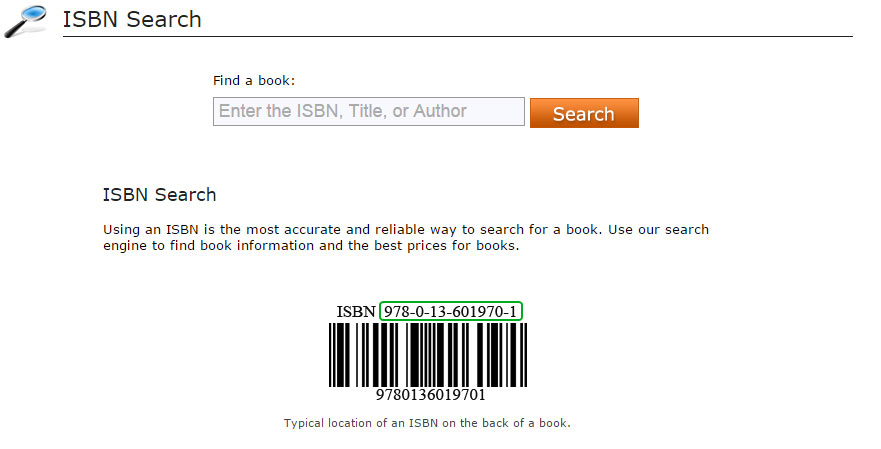 ISBN college textbook search